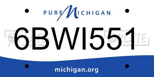 6BWI551 Michigan License Plate