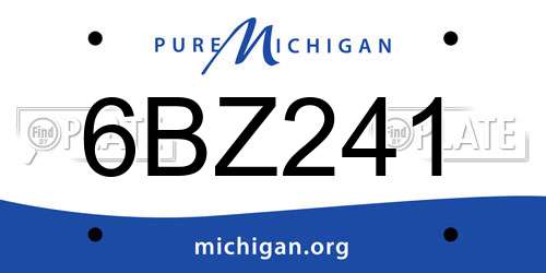 6BZ241 Michigan License Plate