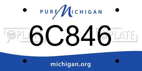6C846 Michigan License Plate