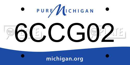 6CCG02 Michigan License Plate