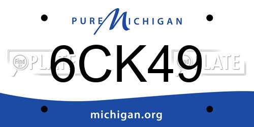 6CK49 Michigan License Plate