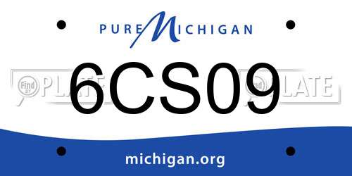 6CS09 Michigan License Plate