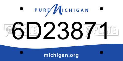 6D23871 Michigan License Plate