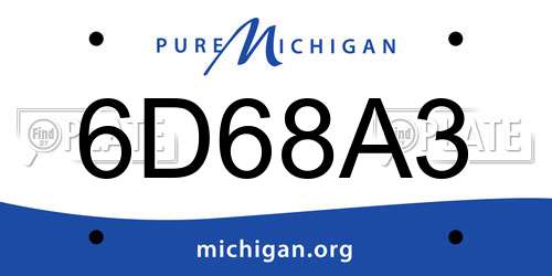 6D68A3 Michigan License Plate