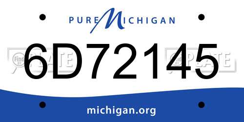 6D72145 Michigan License Plate