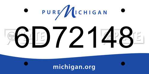 6D72148 Michigan License Plate