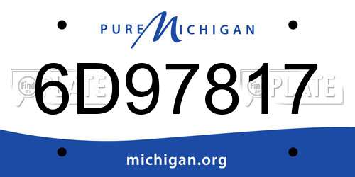 6D97817 Michigan License Plate