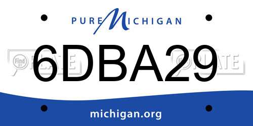 6DBA29 Michigan License Plate