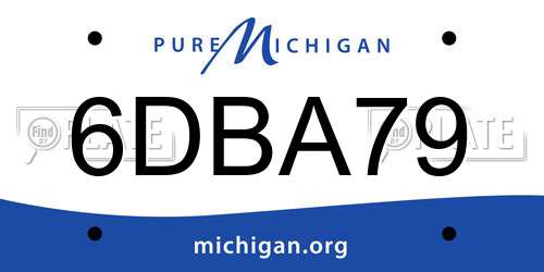 6DBA79 Michigan License Plate