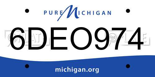 6DEO974 Michigan License Plate