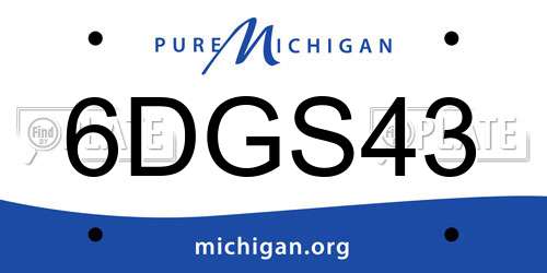 6DGS43 Michigan License Plate