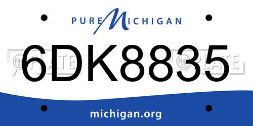 6DK8835 Michigan License Plate