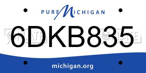 6DKB835 Michigan License Plate