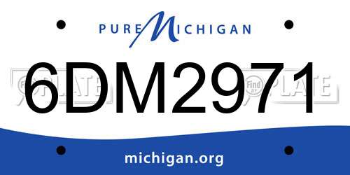6DM2971 Michigan License Plate