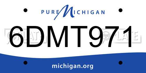 6DMT971 Michigan License Plate