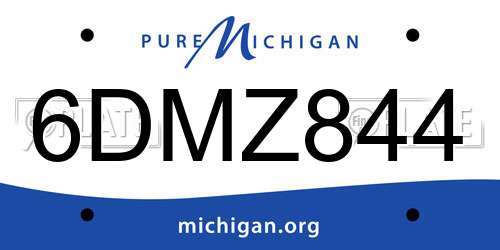 6DMZ844 Michigan License Plate
