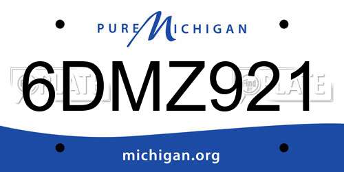 6DMZ921 Michigan License Plate