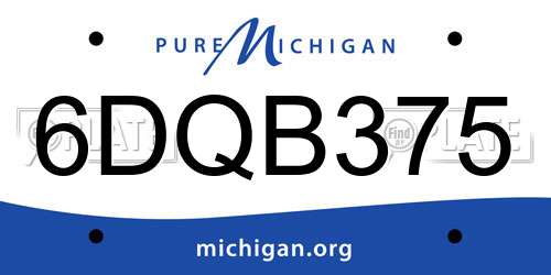 6DQB375 Michigan License Plate