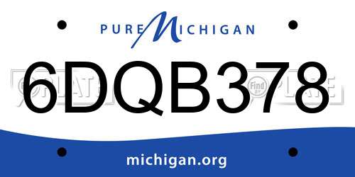 6DQB378 Michigan License Plate