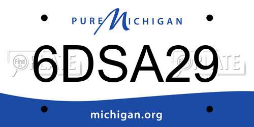 6DSA29 Michigan License Plate