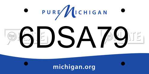 6DSA79 Michigan License Plate