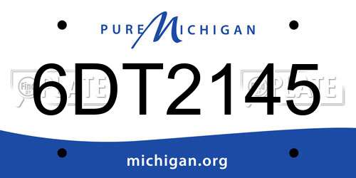 6DT2145 Michigan License Plate