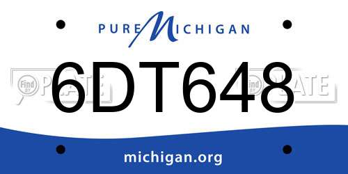 6DT648 Michigan License Plate