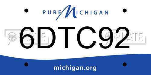 6DTC92 Michigan License Plate