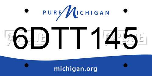 6DTT145 Michigan License Plate