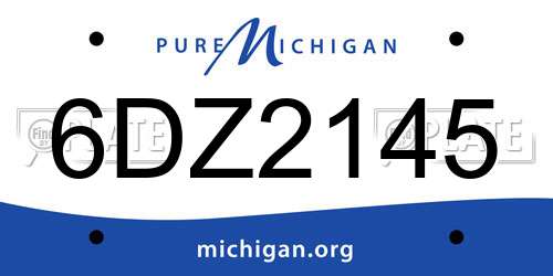 6DZ2145 Michigan License Plate
