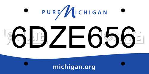 6DZE656 Michigan License Plate