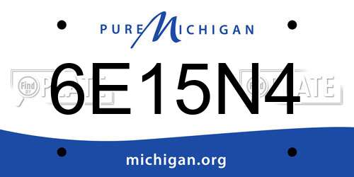 6E15N4 Michigan License Plate