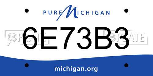 6E73B3 Michigan License Plate