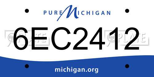 6EC2412 Michigan License Plate