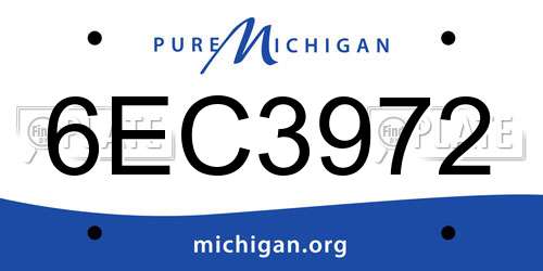 6EC3972 Michigan License Plate