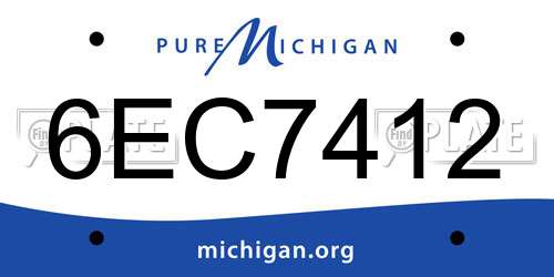6EC7412 Michigan License Plate