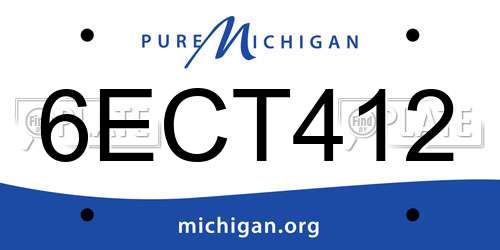 6ECT412 Michigan License Plate