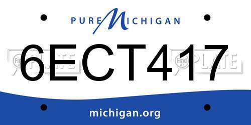 6ECT417 Michigan License Plate