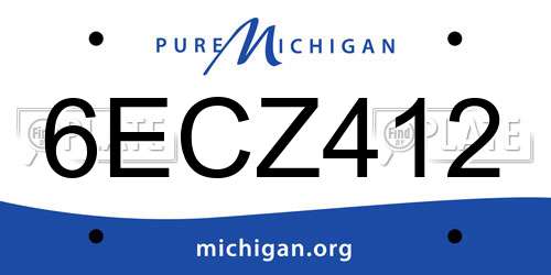 6ECZ412 Michigan License Plate