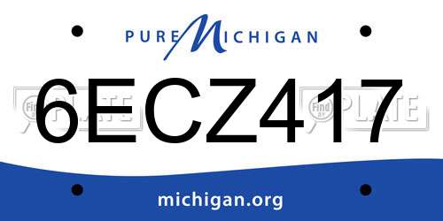 6ECZ417 Michigan License Plate