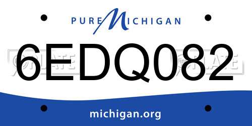 6EDQ082 Michigan License Plate