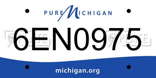 6EN0975 Michigan License Plate