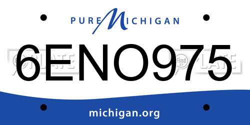 6ENO975 Michigan License Plate