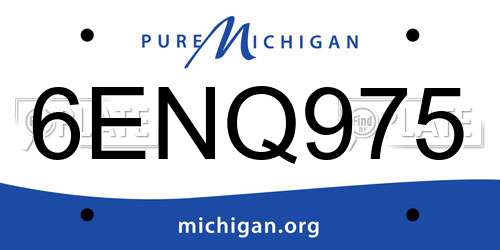 6ENQ975 Michigan License Plate