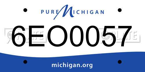 6EO0057 Michigan License Plate