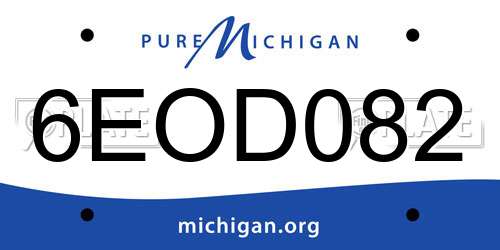 6EOD082 Michigan License Plate