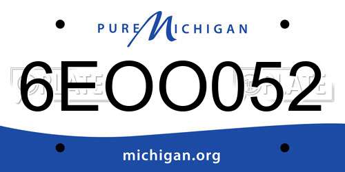 6EOO052 Michigan License Plate