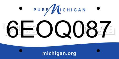6EOQ087 Michigan License Plate