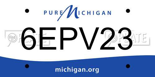 6EPV23 Michigan License Plate