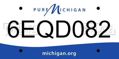 6EQD082 Michigan License Plate